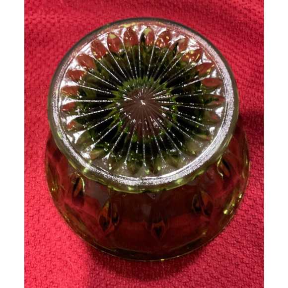 Vintage Fairfield Footed Glass Candy Bowl in Emerald Green Retro Countrycore - Picture 2 of 3